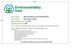 Dotácia z Environmentálneho fondu